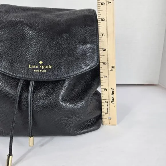 Kate Spade Black Mulberry Pebbled Leather Backpack   #854 - Picture 9 of 13